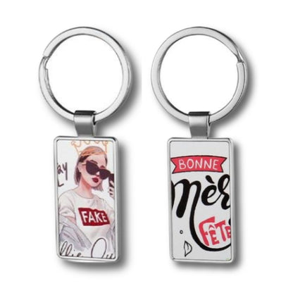 Double-sided Framed Rectangle Keychain