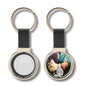 Double-sided Leather Strap Round Keychain