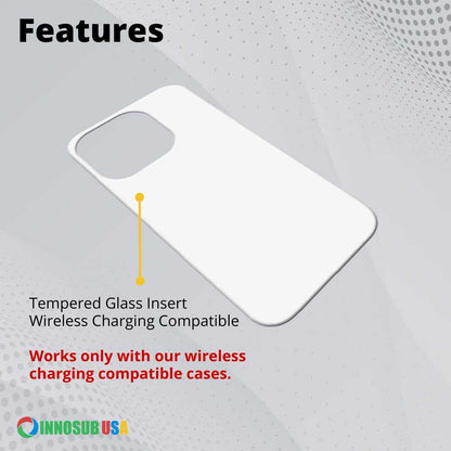 White Glass Spare Inserts for Sublimation Cases Compatible with iPhone - Wireless Charging Compatible