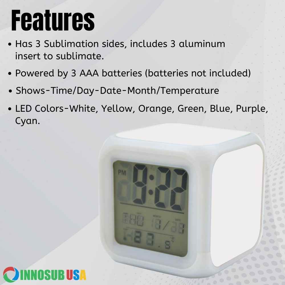 Sublimation blank led clock