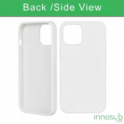 Sublimation Phone White Rubber Cases for iPhone 17|16|15|14|13|12|11|Air|Plus|Pro|ProMax - Aluminum Insert