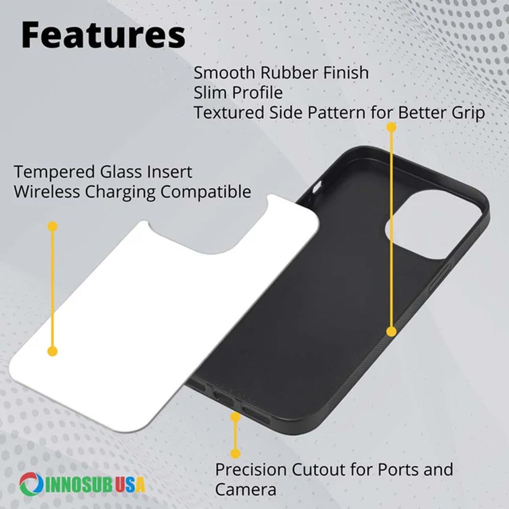 Sublimation Phone Rubber Cases for iPhone 16/15/14/13/12/11 | Aluminum Insert