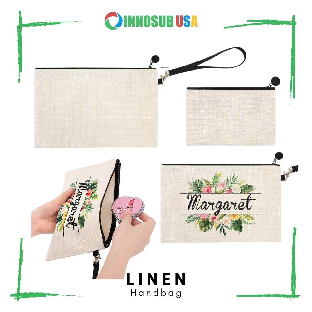 Sublimation Blank Linen Cosmetic Makeup Bag