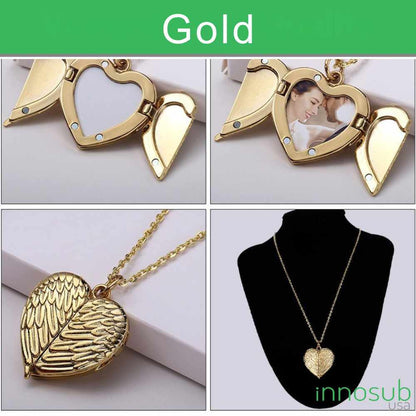 Forever Cherished: Sublimation Blank Metal Heart with Wings Locket