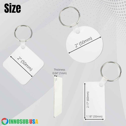 Sublimation Aluminum  Keychain Blank - 2 Sided | Square | Circle | Rectangle