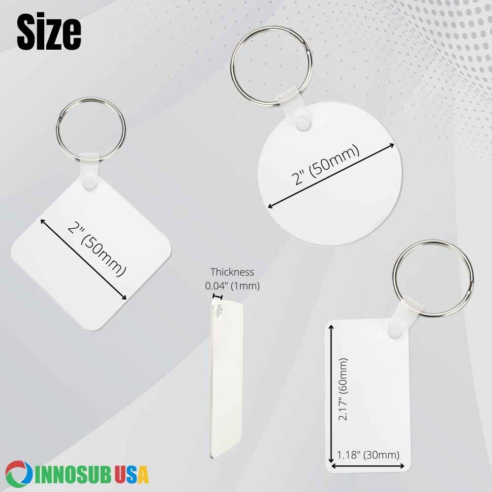 Sublimation Keychain Blank - 2 Sided | Fiberglass Keychain | Sublimation Keychain | by INNOSUB USA