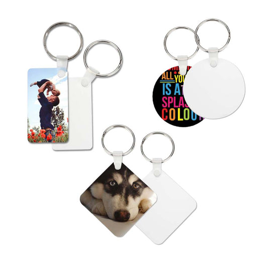 Sublimation Aluminum  Keychain Blank - 2 Sided | Square | Circle | Rectangle