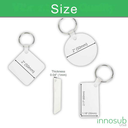 Sublimation Keychain Blank - 2 Sided | Fiberglass Keychain | Sublimation Keychain | by INNOSUB USA
