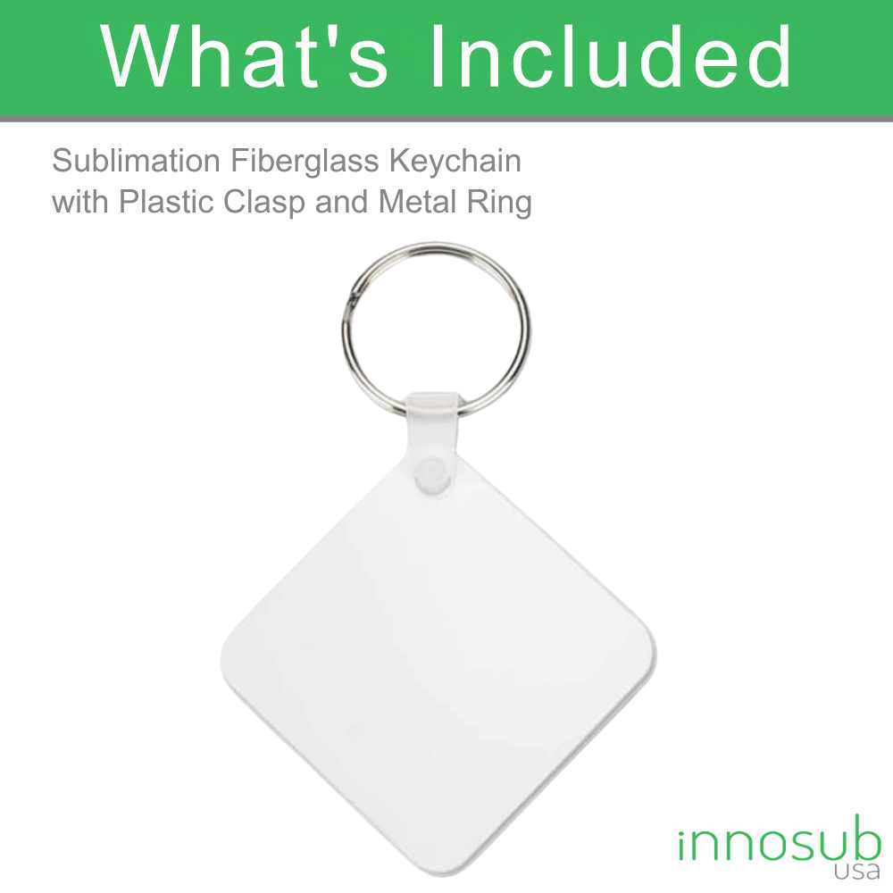 Sublimation Keychain Blank - 2 Sided | Fiberglass Keychain | Sublimation Keychain | by INNOSUB USA