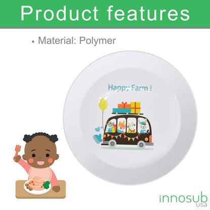 Sublimation Blanks flatware set Polymer Kid's Knife Spoon Fork Plate Cup Bowl