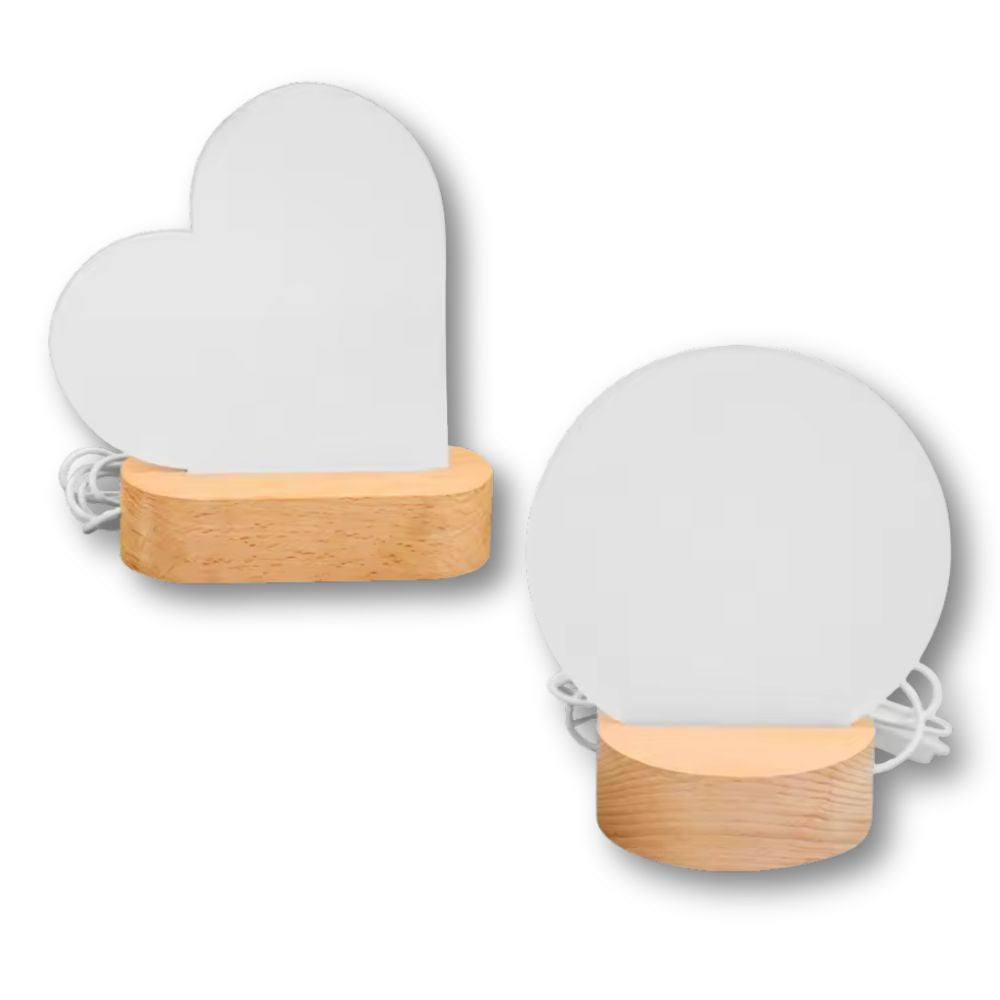LED Acrylic Photo Frame With Wood Stand