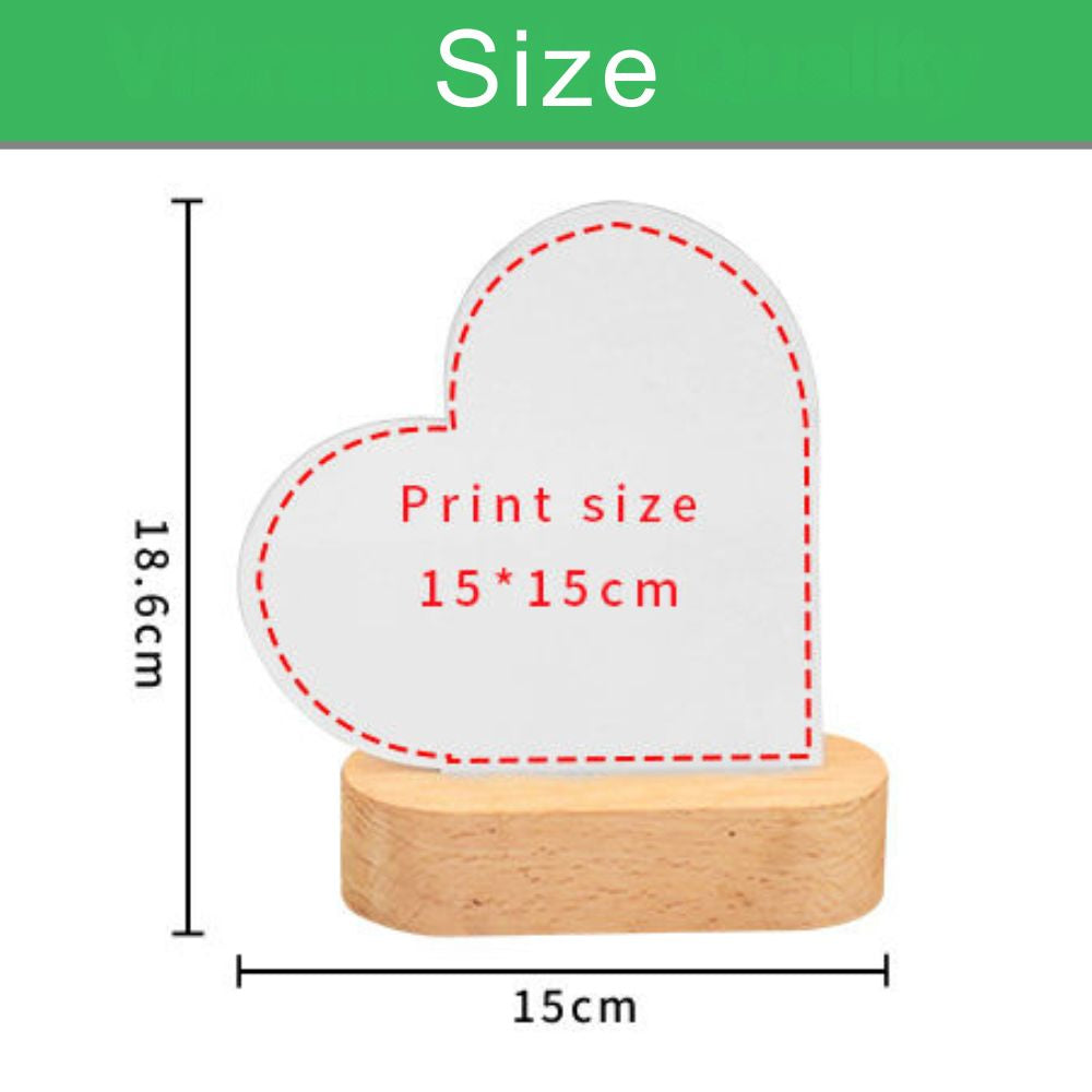 LED Acrylic Photo Frame With Wood Stand
