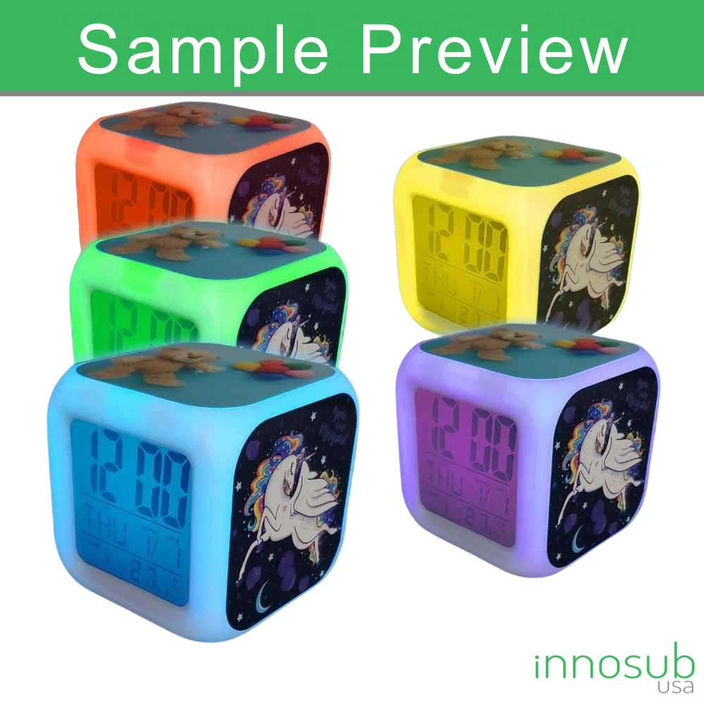Sublimation Blanks LED Alarm Clock | With 3 Aluminum Inserts
