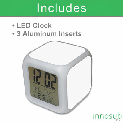 Sublimation Blanks Kids LED Alarm Clock | With 3 Aluminum Inserts