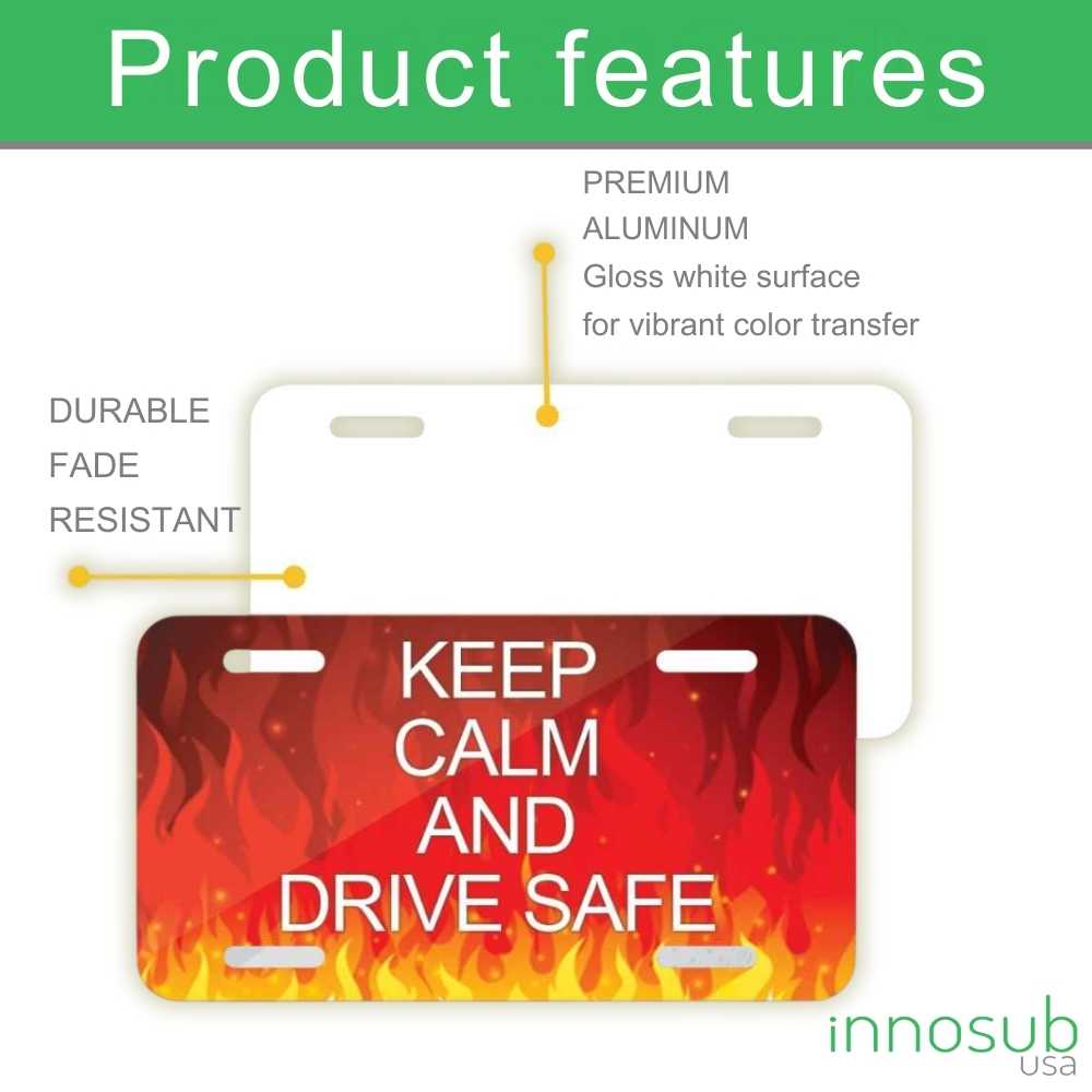 Sublimation License Plate Blank - White Gloss 12"x6" by INNOSUB USA