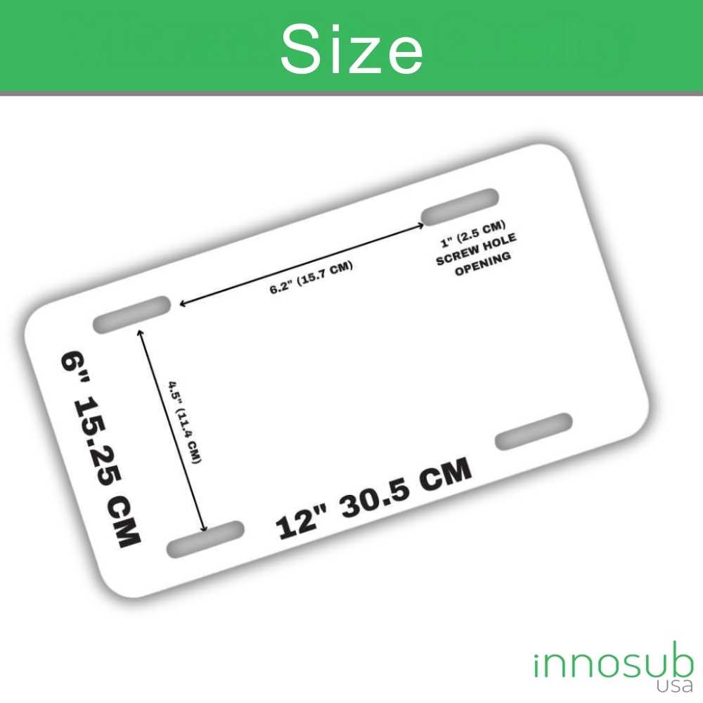 Sublimation License Plate Blank - White Gloss 12"x6" by INNOSUB USA