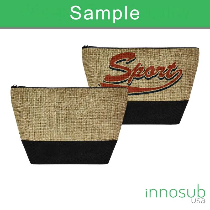 Sublimation Blanks Linen Cosmetic Bag Pencil Bags 24*18.5cm - Brown