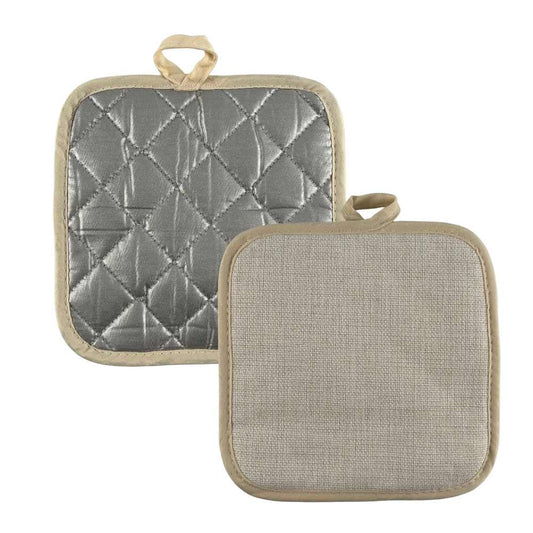 Rustic Style, Modern Safety: Sublimation Blank Linen Pot Holder with Silver Backing