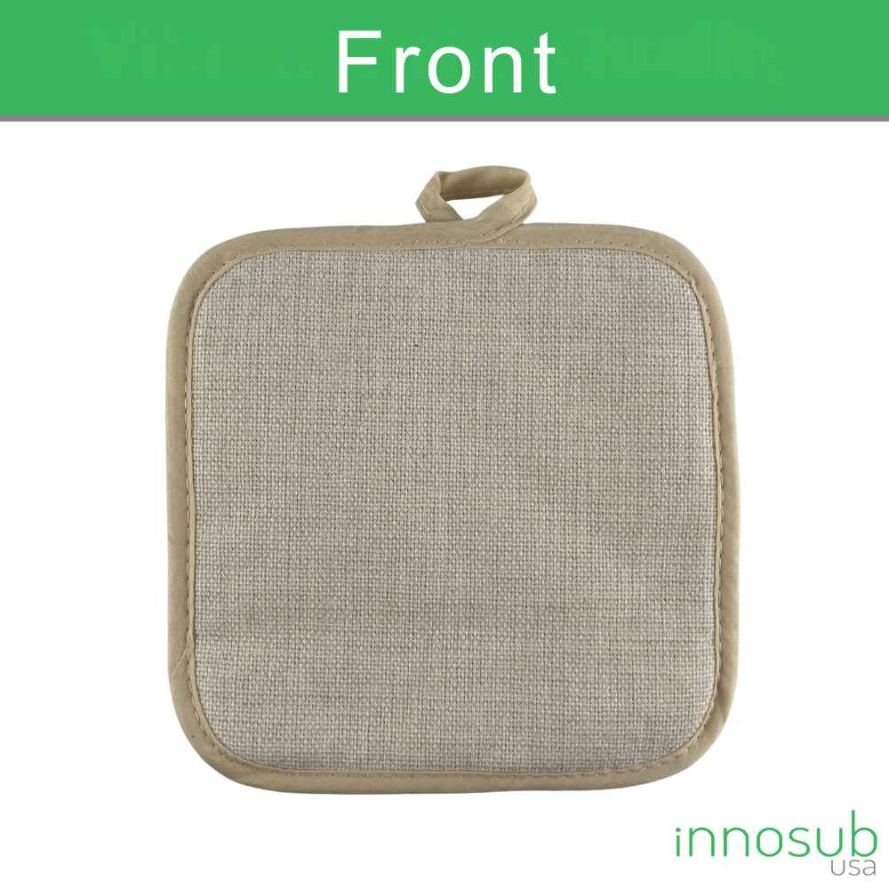 Rustic Style, Modern Safety: Sublimation Blank Linen Pot Holder with Silver Backing