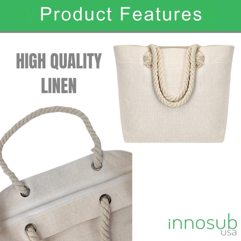 Sublimation Blanks Linen Tote Bag With Strong Rope - 18.89x14.96 ”