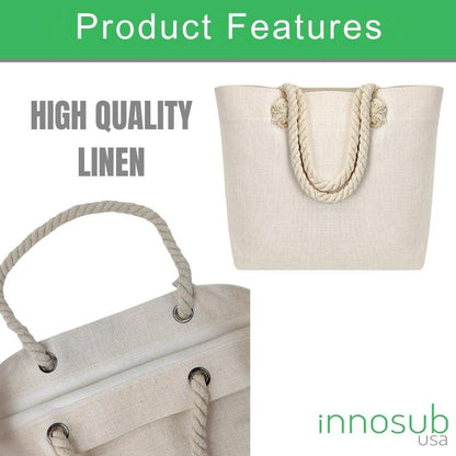 Sublimation Blanks Linen Tote Bag With Strong Rope - 18.89x14.96 ”
