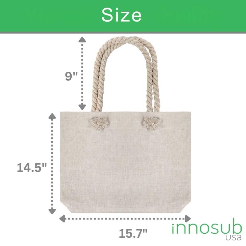 Sublimation Blanks Linen Tote Bag With Strong Rope - 18.89x14.96 ”