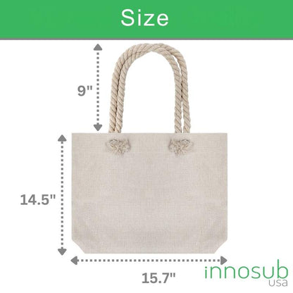 Sublimation Blanks Linen Tote Bag With Strong Rope - 18.89x14.96 ”