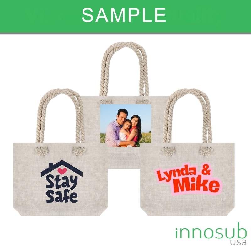 Sublimation Blanks Linen Tote Bag With Strong Rope - 18.89x14.96 ”