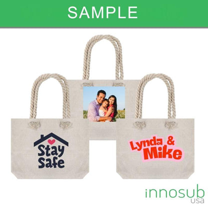 Sublimation Blanks Linen Tote Bag With Strong Rope - 18.89x14.96 ”