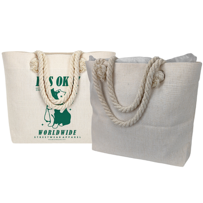 Sublimation Blanks Linen Tote Bag With Strong Rope - 18.89x14.96 ”