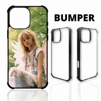 Sublimation Blanks 2D Bumper Anti-Shock Case for iPhone 15/16 Series - With White Glossy Aluminum Insert