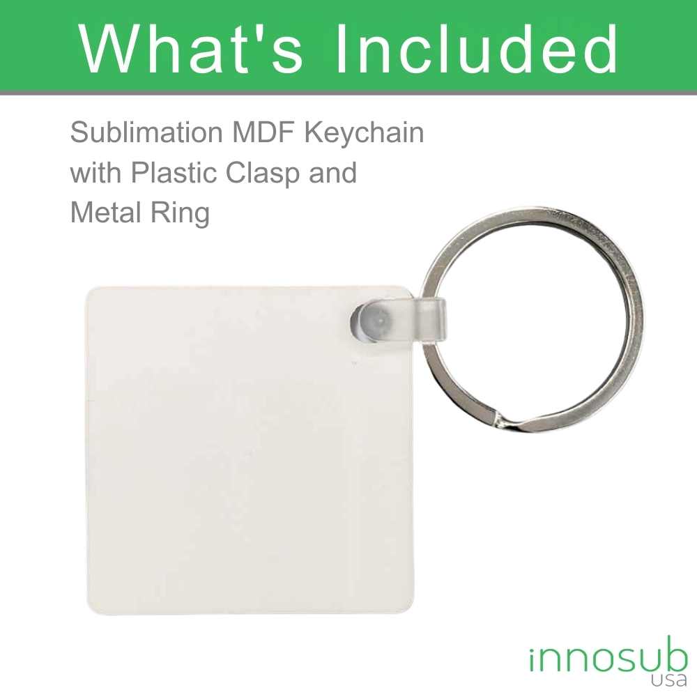 Sublimation Printing MDF Keychain Blank - 2 Sided | Custom Keychain | Sublimation Keychain | Heat Transfer Keychain by INNOSUB USA