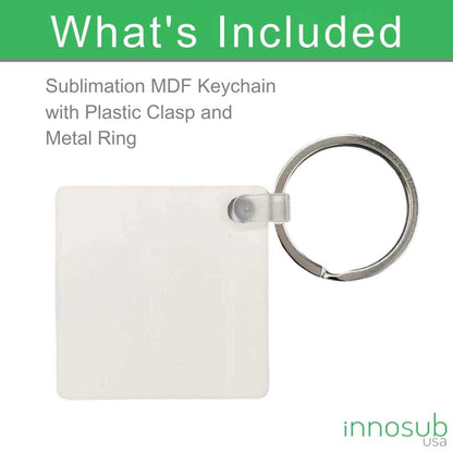 Sublimation Printing MDF Keychain Blank - 2 Sided | Custom Keychain | Sublimation Keychain | Heat Transfer Keychain by INNOSUB USA