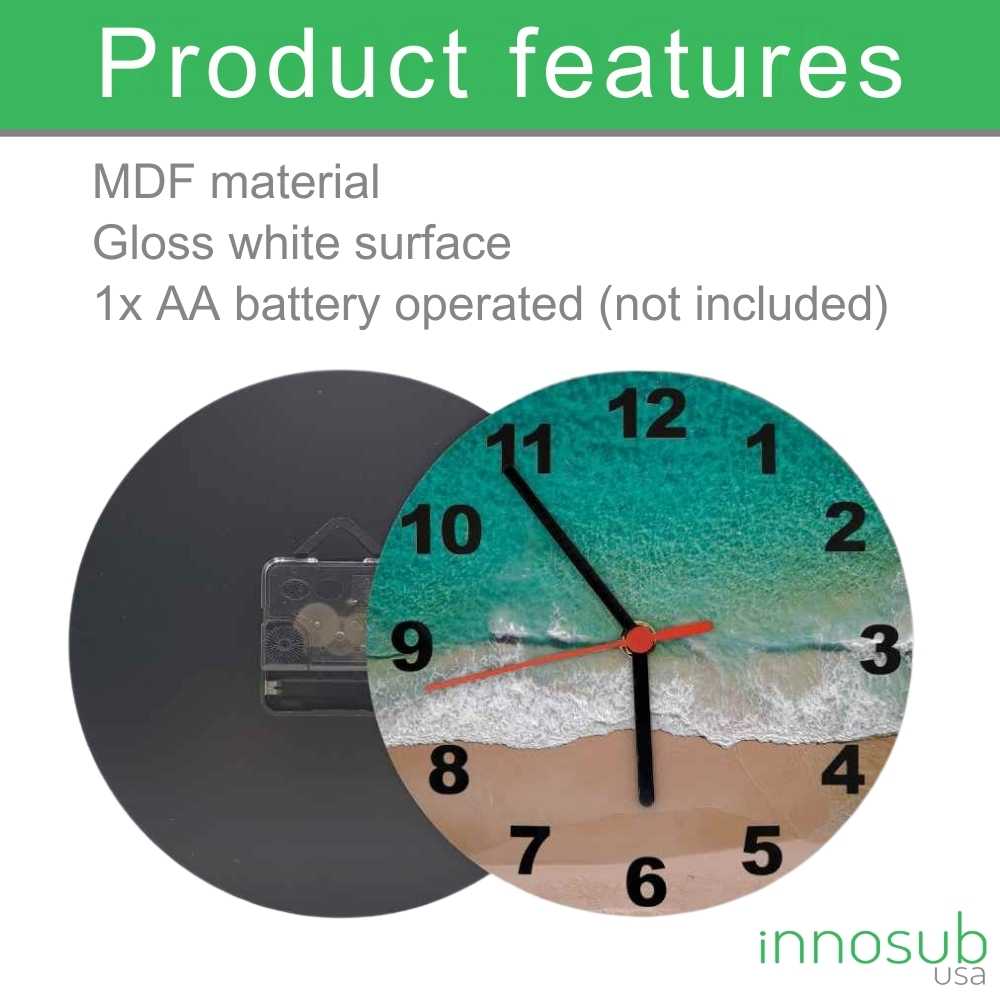 Sublimation MDF Wall Clock Blanks |Manually  WallClock | 8 inch | 12" | by INNOSUB USA