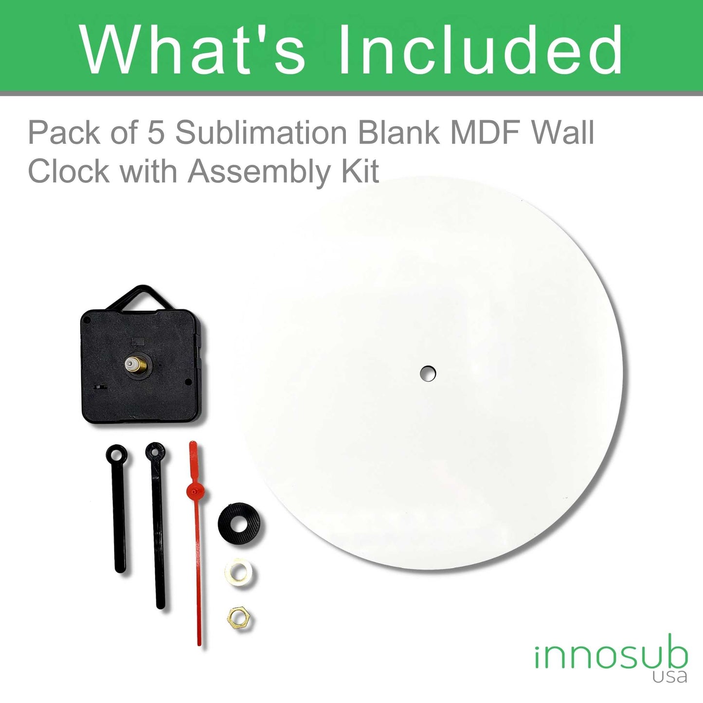 Sublimation MDF Wall Clock Blanks |Manually  WallClock | 8 inch | 12" | by INNOSUB USA