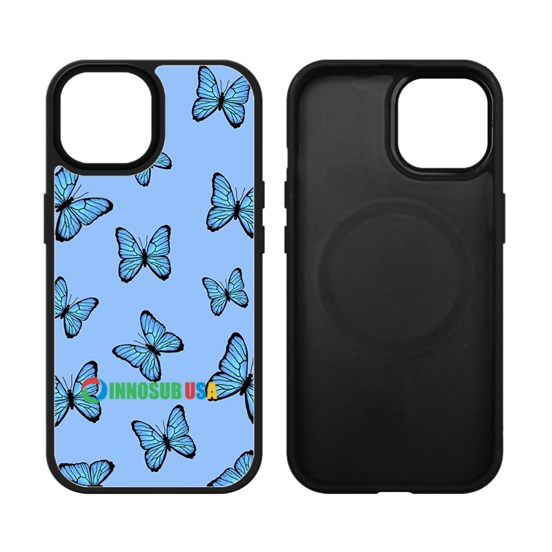 Sublimation Blanks 2D Magnetic Rubber Cases for iPhone 15|16|Pro|Pro Max