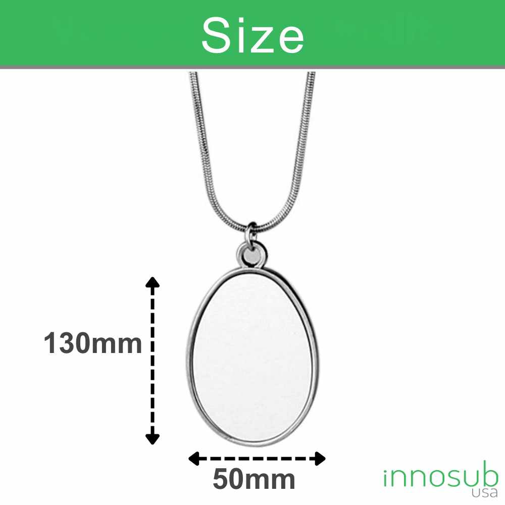 Elegant & Timeless: Sublimation Blank Metal Oval Necklace Pendant