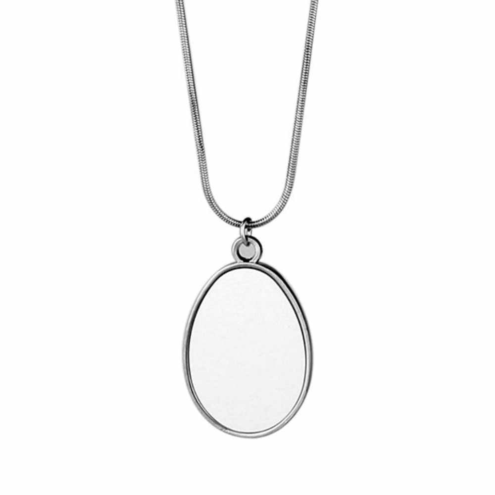 Elegant & Timeless: Sublimation Blank Metal Oval Necklace Pendant