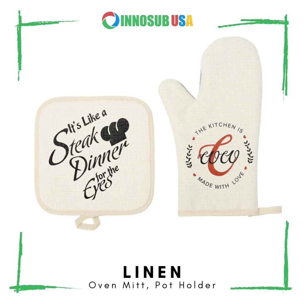 Custom Logo Kitchen Sublimation Oven Mitts Heat Resistant Cooking