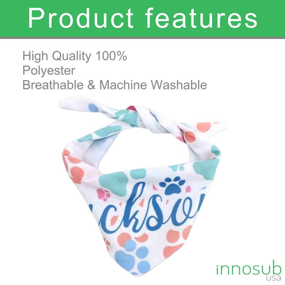 Sublimation Blank Pet Bandana Polyester 25" x 13" by INNOSUB USA