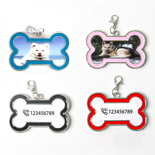 Sublimation Blank Pet Tag  Double sided -Blue/Pink/Red/Black