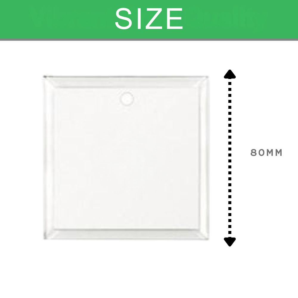 Single-sided Frosted Glass Ornament - Square