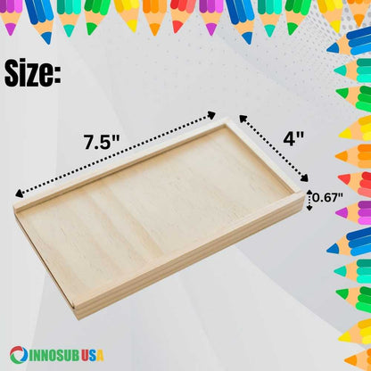 PlyWood Brush-pencil Box with 12 pcs color pencils  innosub usa  DIY