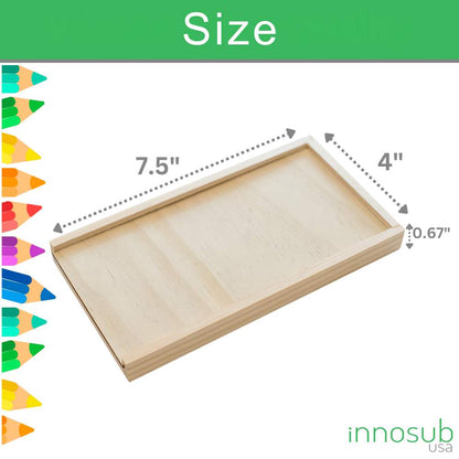 Sublimation Blanks Pencil Box with 12 pcs Color Pencils |  PlyWood Brush Set