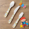 Sublimation Blanks flatware set Polymer Kid's Knife Spoon Fork Plate Cup Bowl