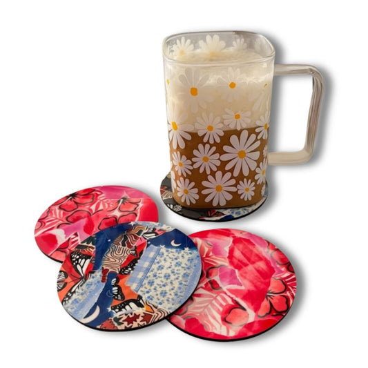 Round Sublimation MDF Coaster with Cork Base | DIY by INNOSUB USA
