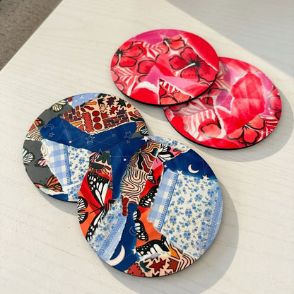 Round Sublimation MDF Coaster with Cork Base | DIY by INNOSUB USA