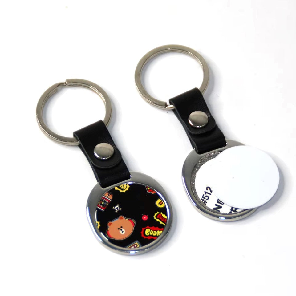 Sublimation Blanks Elegant Keychain with Aluminum Insert Chain |Leather |by INNOSUB USA