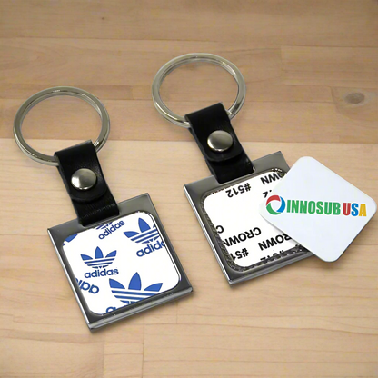 Sublimation Blanks Elegant Keychain with Aluminum Insert Chain |Leather |by INNOSUB USA