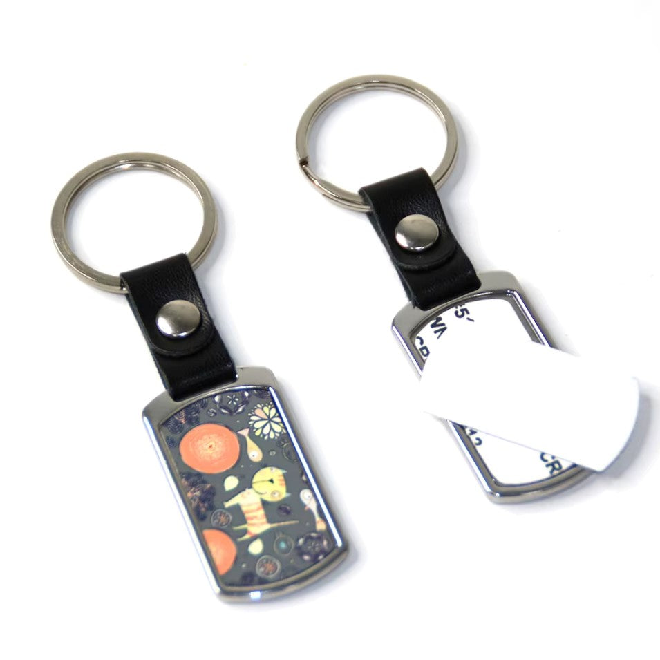 Sublimation Blanks Elegant Keychain with Aluminum Insert Chain |Leather |by INNOSUB USA